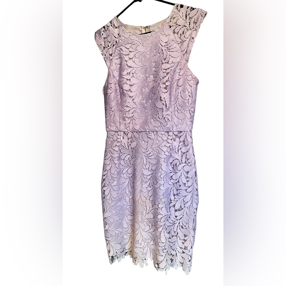 Adelyn Rae Lavender Lace Ombre Dress. Tight fitting. Perfect spring dress.